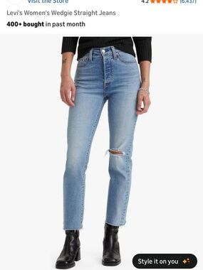 Levi's Light Blue High-Rise Straight Leg Jeans